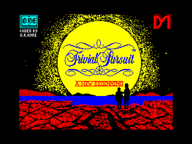 Trivial Pursuit: A New Beginning title screen for ZX Spectrum